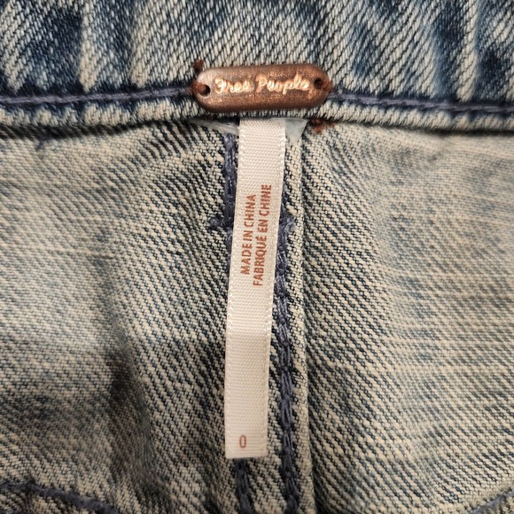 Free People Womens Cute To Boot Distressed Frayed Mini Skirt Festival Size 0 - Picture 4 of 5
